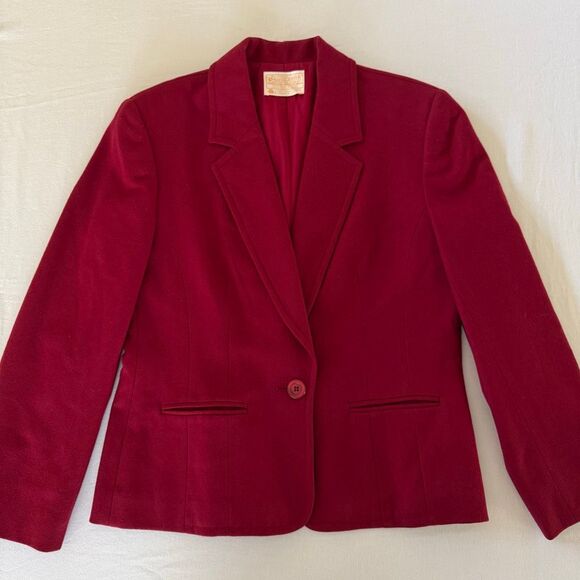 Pendleton Vintage Classic Wool Blazer | Garnet Red | One Button | Fully Lined | - Picture 3 of 15